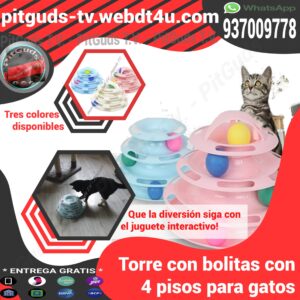 Torre con bolitas para gatos juguete interactivos como entretener a gatitos con juguetes