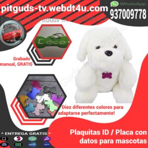 Plaquita ID Placa nombre para mascotas Placa con datos para perros