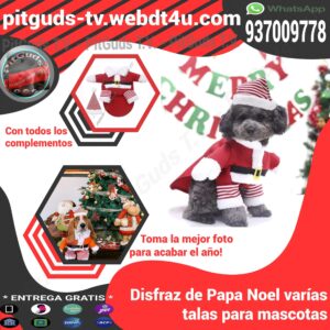 Disfraz para perros Disfraz para gatos Mascotas disfraz papa noel para mascotas