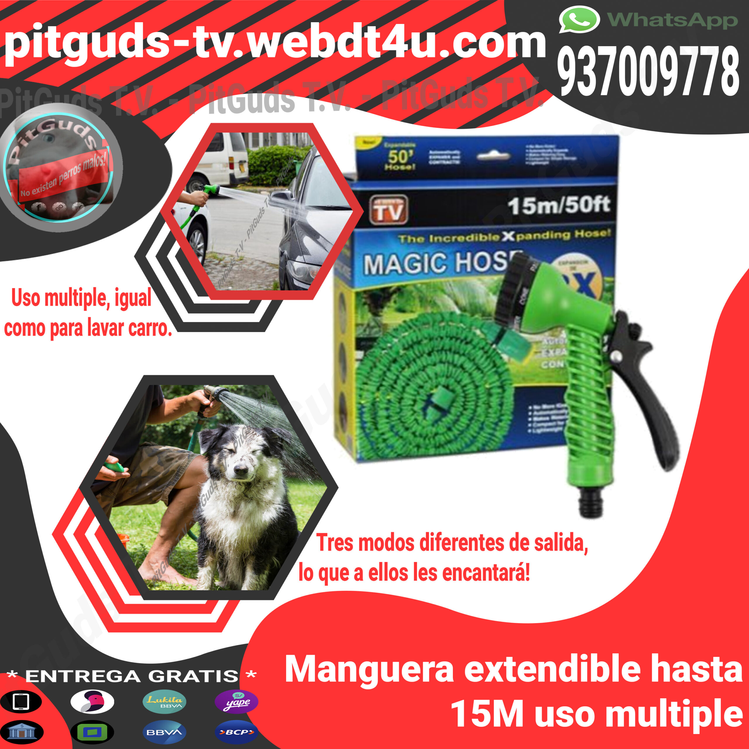 Manguera extendible Manguera para patio Manguera para bañar mascotas Manguera para bañar perro Manguera para lavar carro Manguera fuerte Manguera extendible Manguera extraible Manguera que se estira Pistola para manguera Manguera con pistola