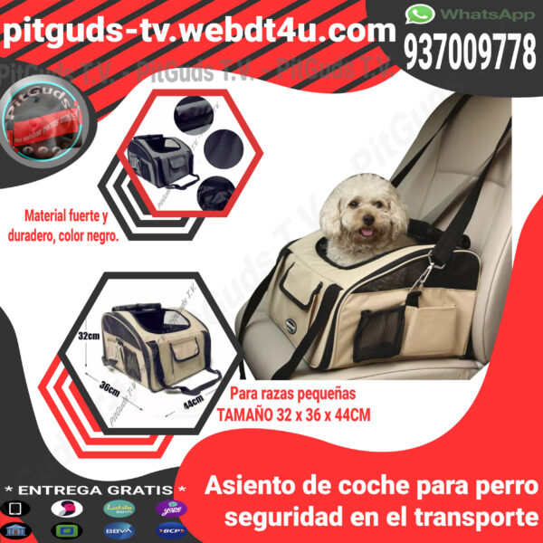 Asiento de coche para perro Transportr perro en coche Transportar perrito en coche